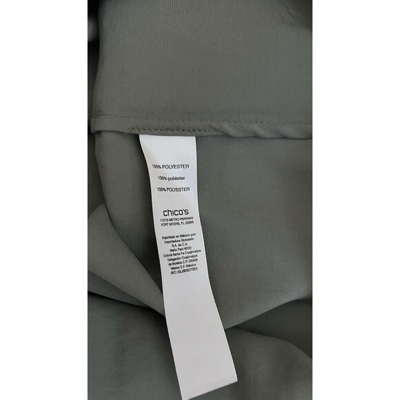 Chico’s Front Pocket Short Sleeve‎ Button Up Top Fatigue Green Size 2 (M) Casual - Picture 6 of 6